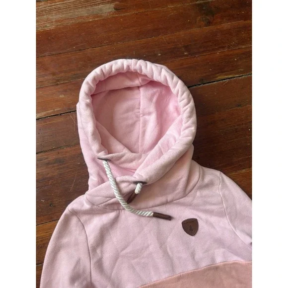 Wanakome Hoodie Pullover Sweatshirt Small Shacket Asymmetrical Pink - Picture 3 of 7